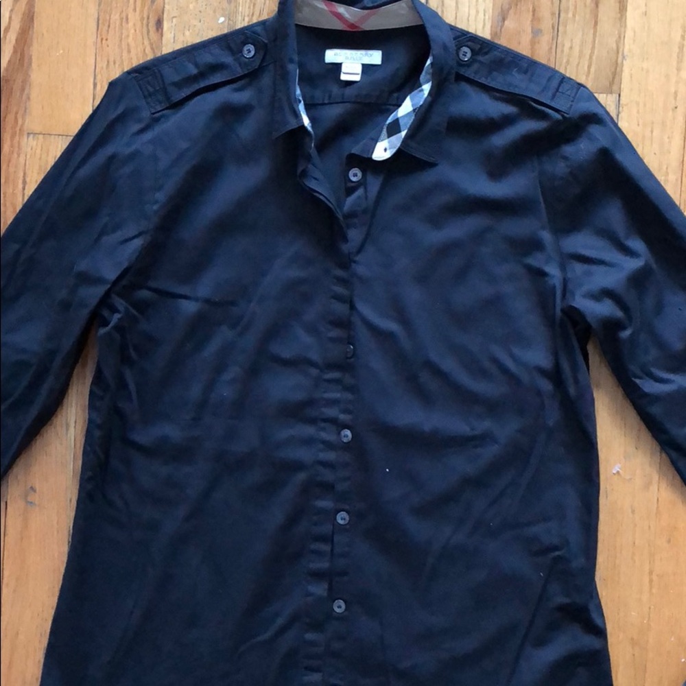 Black Burberry Button Down